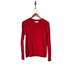 Loft Ann Taylor Red Long Sleeve 100% Cotton Crew Neck Sweater Womens Sz. XS